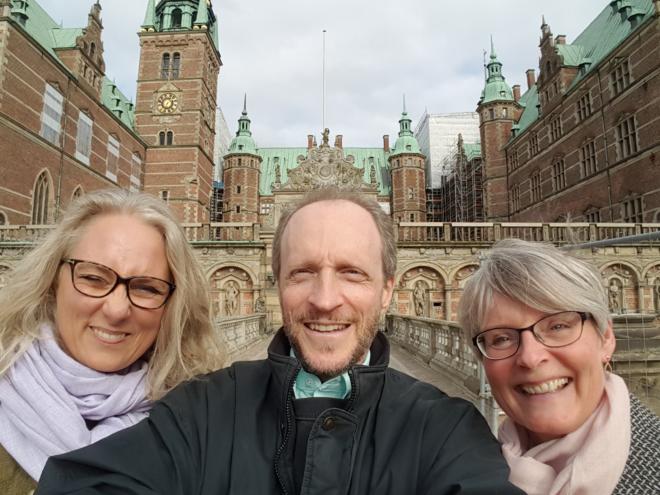 A photo of Helle, Bodhi and Lisbet in Denmark